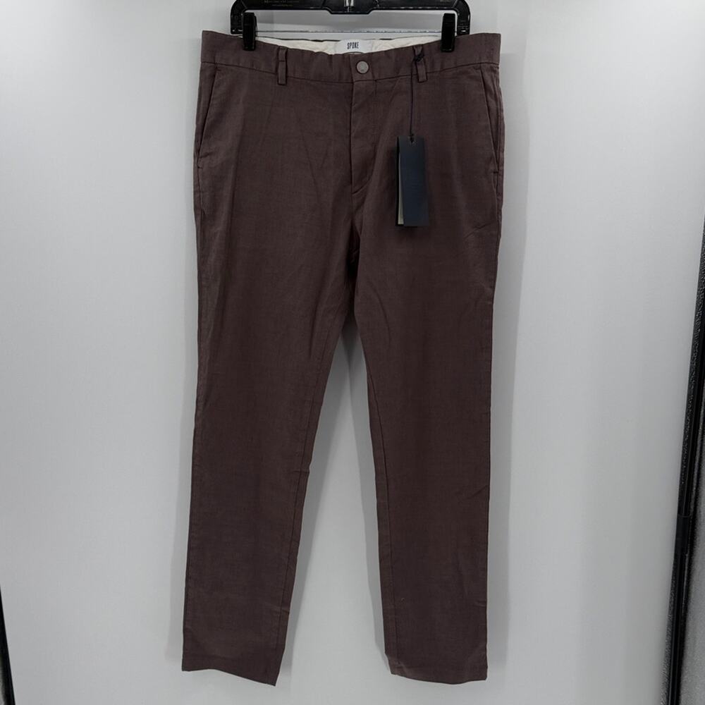 Spoke London Men's Linen Blend Pants - Brown - 34 - New with tags